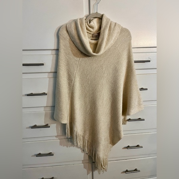 Chico's Jackets & Blazers - 🆕 Chico’s Cream Poncho with Fringe,!one size